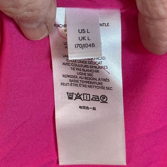 Anthropologie Maeve Hot Pink Sleeveless Marlene High Low Tiered Dress Size Large - Picture 5 of 9